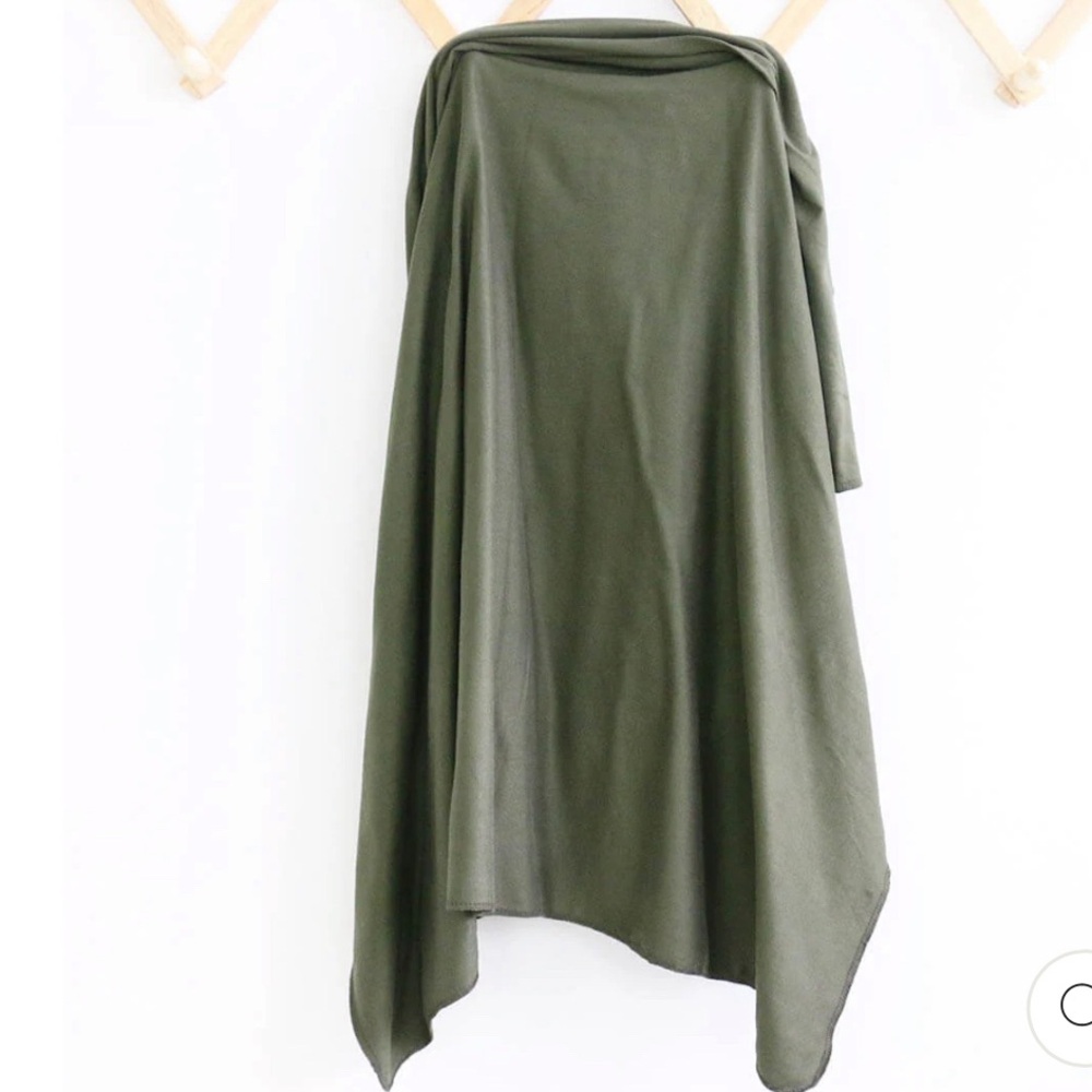 ALL SOLID BAMBOO KNIT OLIVE SWADDLE BLANKET NIB NWT